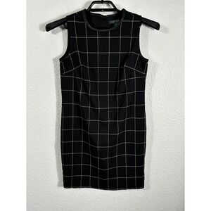Lauren Ralph Lauren Dress Womens 2 Sheath Sleeveless‎ Windowpane Modern Career